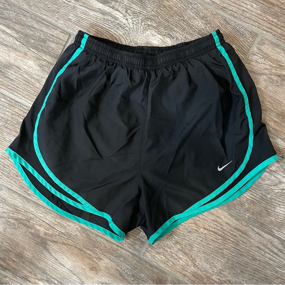 Turquoise and Black Nike Running Shorts
